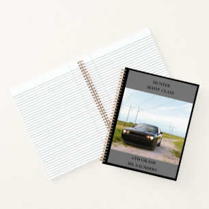 2013 Black Muscle Car School Class Sports Car Notebook