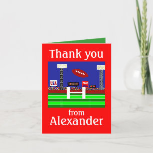 2013 Boys Football Personalised Thank You Notes