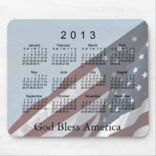 2013 Calendar God Bless America Mouse Pad