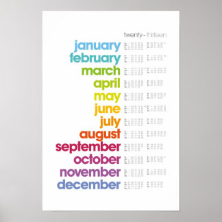 2013 Calendar Poster - White