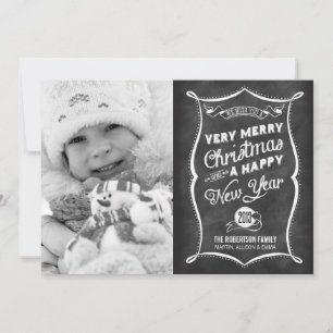 2013 Chalkboard Typography Christmas Flat Card