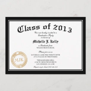 2013 Diploma Graduation Party Invitation