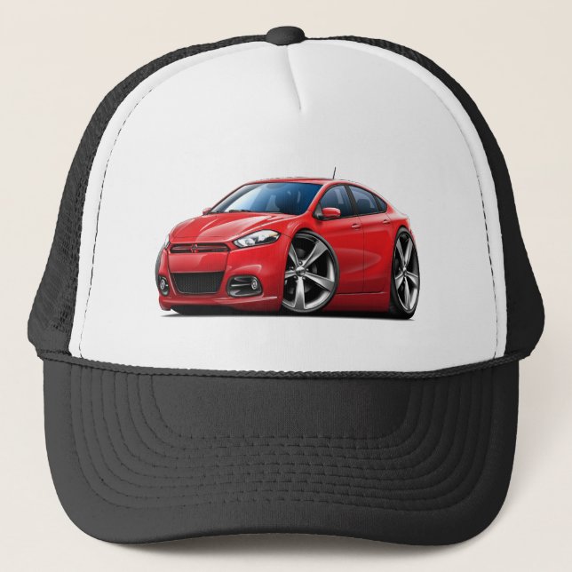 2013 Dodge Dart Red Car Trucker Hat (Front)