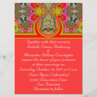 2013 Elegant Red Personalised Wedding Invitation