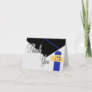 2013 Graduation Cap And Tassel Thank You (Blue) Card