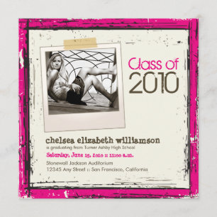 2013 Grunge Graduation Announcement (pink)