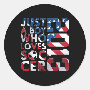 2013 Just A Boy Who Loves Soccer 13th Birthday Classic Round Sticker