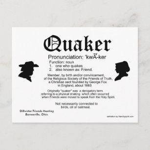 2013 Mini Calendar Definition of a Quaker Postcard