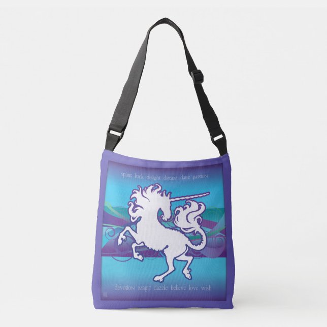 2013 Mink Tote Inspirational Unicorn Crossbody Bag (Front)