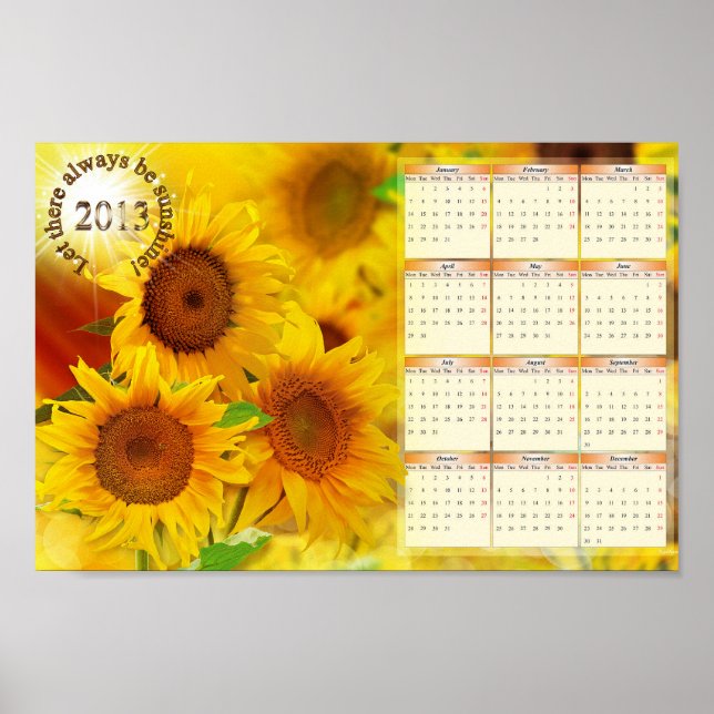 2013 Sunflower Calendar Poster (Front)