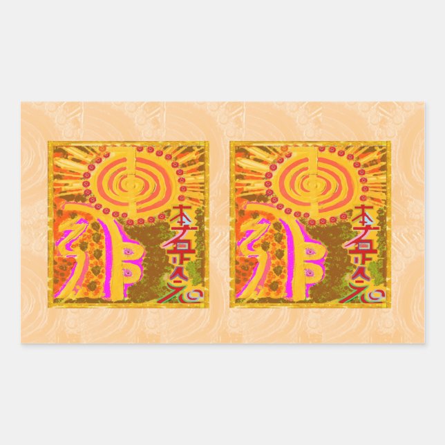 2013 ver. REIKI Healing Symbols Rectangular Sticker (Front)
