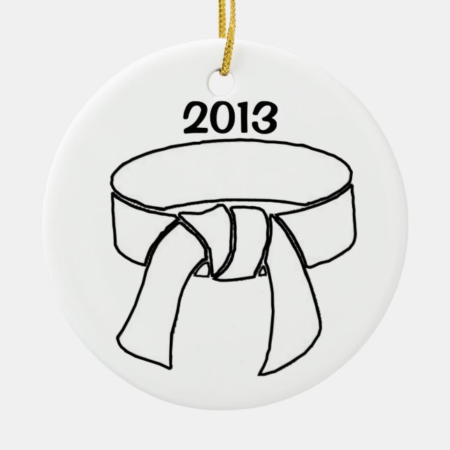 2013 White Belt Ornament (Front)