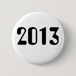2013 White Button With Black Lettering