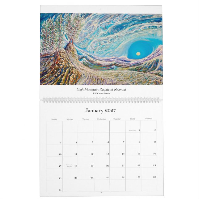 2014 Calendar featuring fine art paintings (Jan 2027)