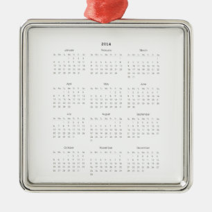 2014 Calendar Gifts Metal Tree Decoration