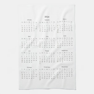 2014 Calendar Gifts Tea Towel