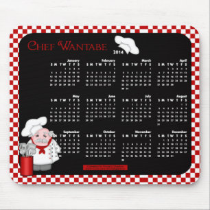 2014 Calendar Mouse Pad-Chef Wantabe Pad