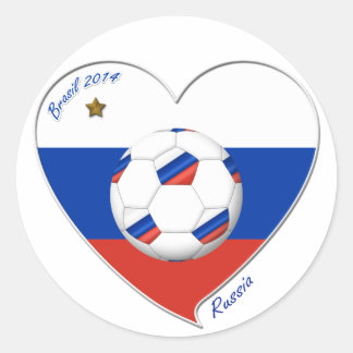 2014 FOOTBALL RUSSIAN flag of the world Classic Round Sticker
