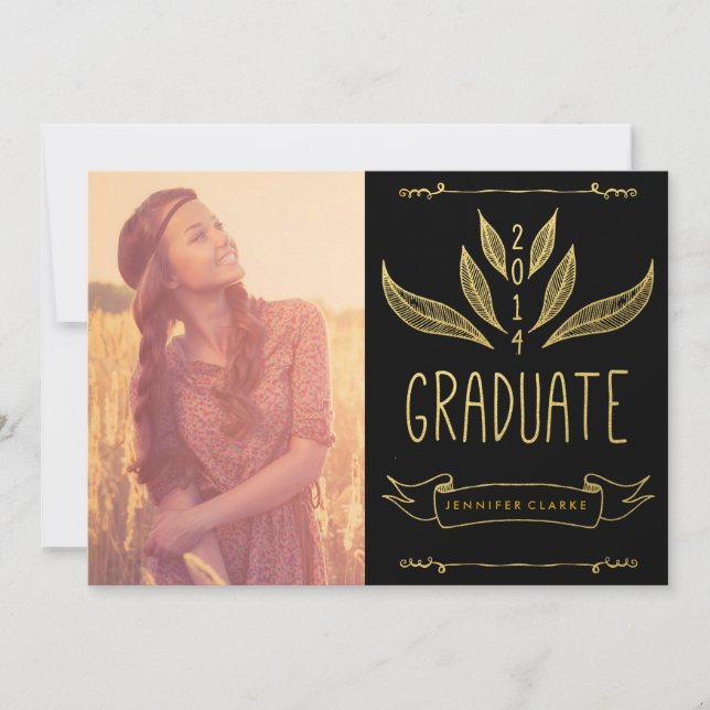 2014 GOLD GRADUATION PARTY INVITATION (Front)