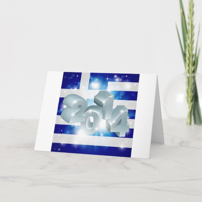 2014 Greek flag Holiday Card (Front)