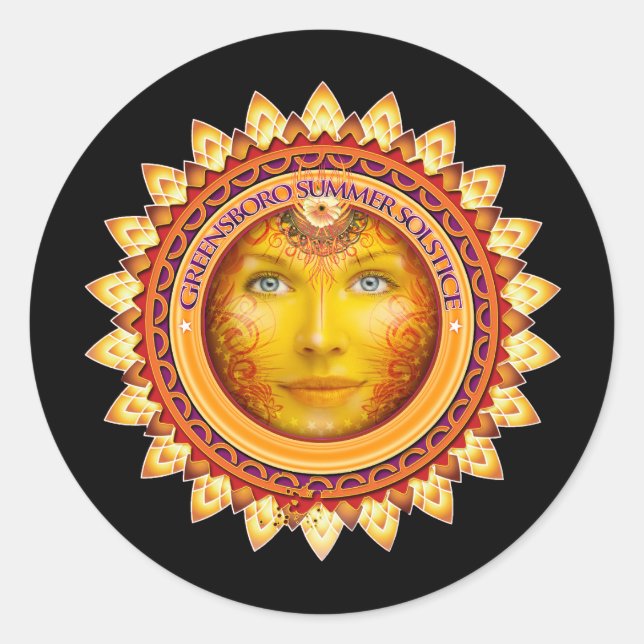 2014 Greensboro Summer Solstice Festival Souvenir Classic Round Sticker (Front)