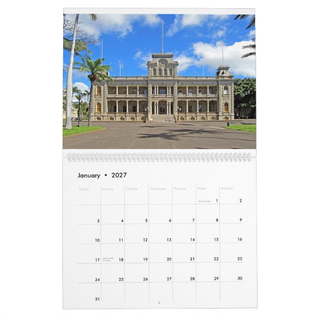 2014 Iolani Palace Calendar (Jan 2027)