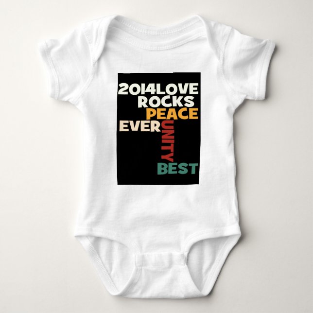2014 Love Rocks Peace Art Print Baby Bodysuit (Front)