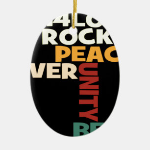 2014 Love Rocks Peace Art Print Ceramic Ornament