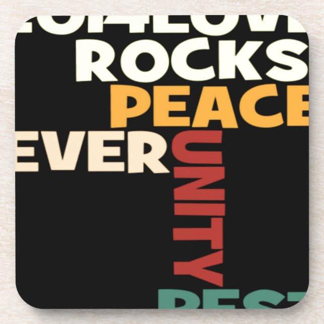 2014 Love Rocks Peace Art Print Coaster (Front)