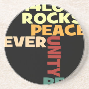 2014 Love Rocks Peace Art Print Coaster