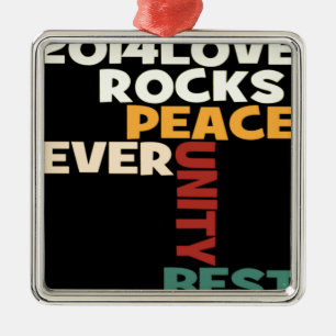 2014 Love Rocks Peace Art Print Metal Tree Decoration