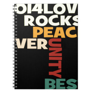 2014 Love Rocks Peace Art Print Notebook