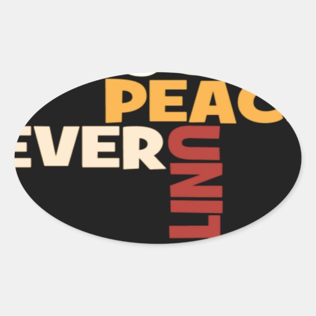 2014 Love Rocks Peace Art Print Oval Sticker (Front)