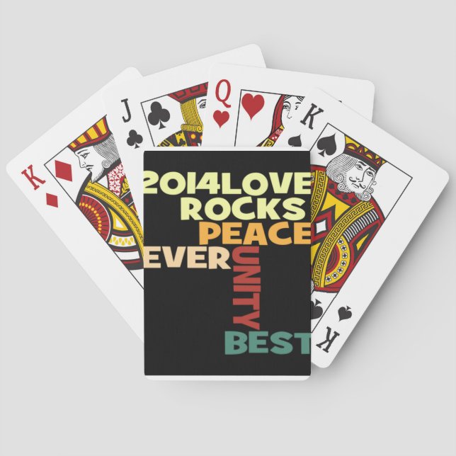 2014 Love Rocks Peace Art Print Playing Cards (Back)
