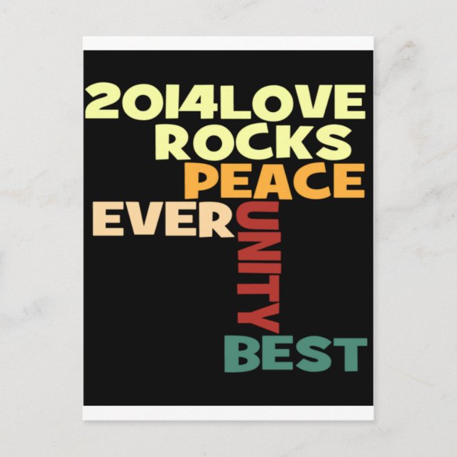 2014 Love Rocks Peace Art Print Postcard (Front)