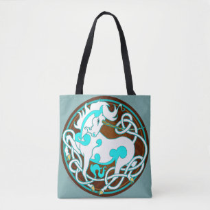 2014 Mink Totes: Unicorn Fancy Tote - White/Brown Bag