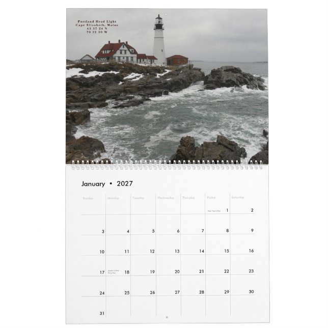 2014 New England Lighthouse Calendar Super size (Jan 2027)