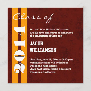 2014 or Any Year MAROON and GOLD Graduation V05 Announcement