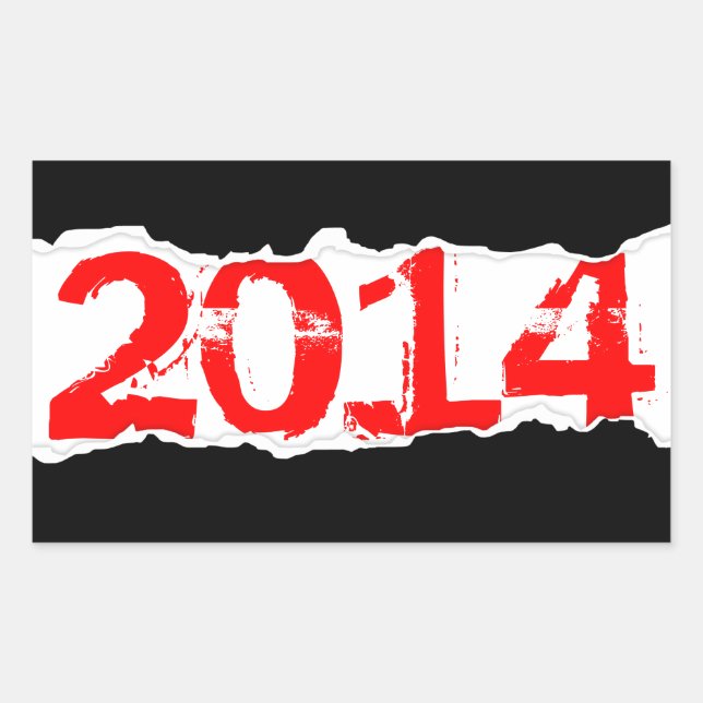 2014 (page tear) rectangular sticker (Front)