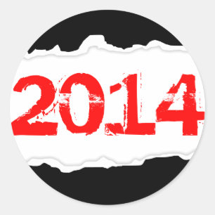2014 (torn paper) classic round sticker