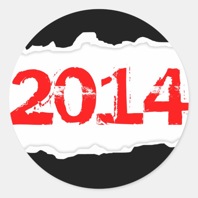2014 (torn paper) classic round sticker (Front)