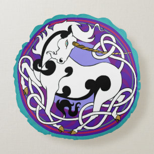 2014 Unicorn Two-Sided Pillow - White/Black/Purple