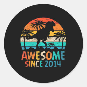 2014s Being Awesome Birthday Tie Dye Classic Round Sticker