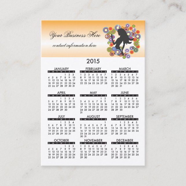 2015 Business Card Calendar Perfume (Front)