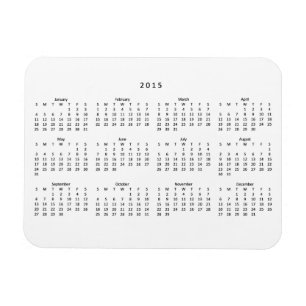 2015 Calendar Fridge Magnet