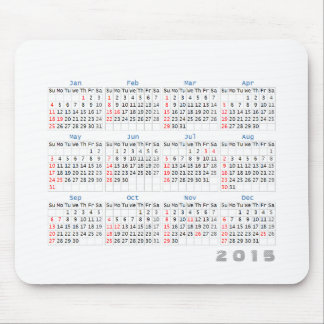2015 Calendar Mouse pad Simple Grey and white