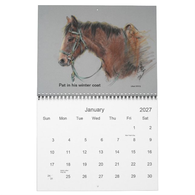 2015 calendar of Morgan Horse Ranch at PRNS (Jan 2027)