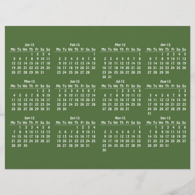 2015 calendar template flyer (Front)