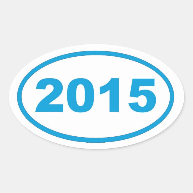 2015 cyan blue oval sticker (Front)