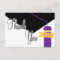 2015 Graduation Cap And Tassel Thank You (Purple)